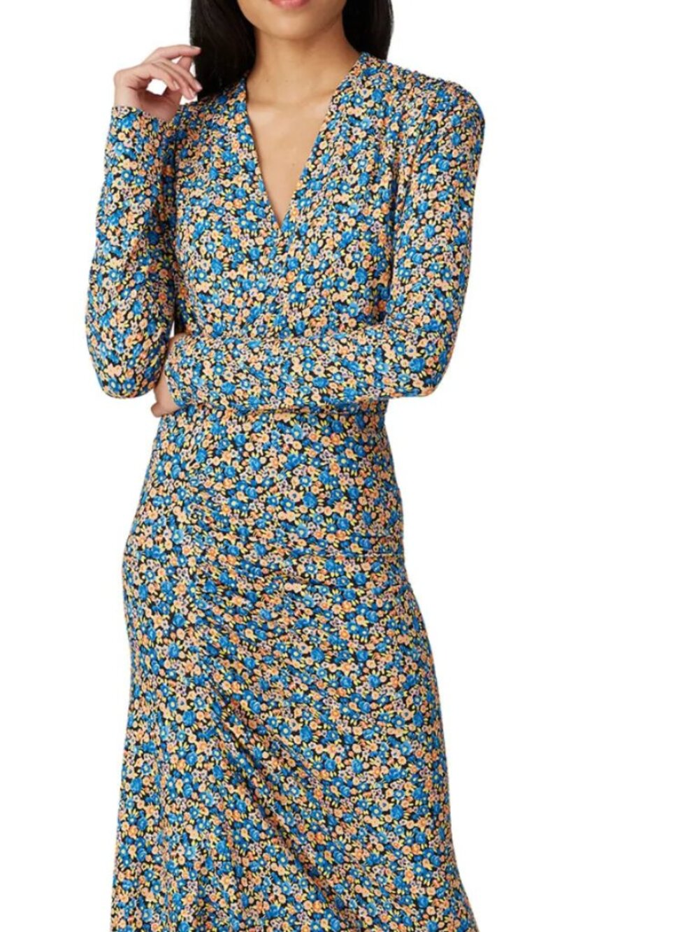 Atlein Floral Ruched Dress